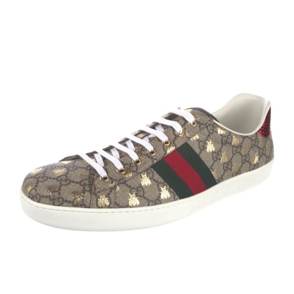Gucci Other - NWT Gucci GG Supreme Men's Beige Sneakers with Red and Green Accents US 15